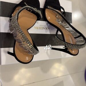Aquazzura Black and Silver Women's Shoes